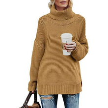 Load image into Gallery viewer, Women's Long Sleeve Knit Pullover Chunky Turtleneck Sweater Top