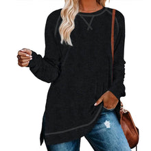 Load image into Gallery viewer, Women's Long Sleeve Loose Casual Autumn Pullover Side Slit Tunic Top