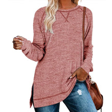Load image into Gallery viewer, Women's Long Sleeve Loose Casual Autumn Pullover Side Slit Tunic Top