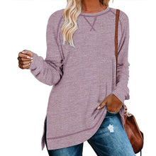 Load image into Gallery viewer, Women's Long Sleeve Loose Casual Autumn Pullover Side Slit Tunic Top