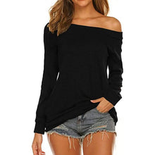 将图片加载到图库查看器,Women's Long Sleeve Off Shoulder Top