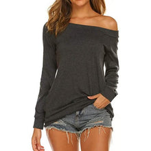将图片加载到图库查看器,Women's Long Sleeve Off Shoulder Top