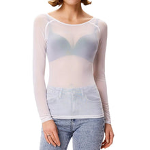 Load image into Gallery viewer, Women's Long Sleeve Sheer Mesh Sheer Top