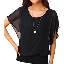 Load image into Gallery viewer, Women's Loose Casual Short Sleeve Chiffon Top T-Shirt Blouse