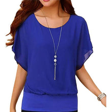 Load image into Gallery viewer, Women's Loose Casual Short Sleeve Chiffon Top T-Shirt Blouse