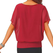 Load image into Gallery viewer, Women's Loose Casual Short Sleeve Chiffon Top T-Shirt Blouse