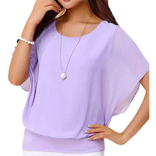 Load image into Gallery viewer, Women's Loose Casual Short Sleeve Chiffon Top T-Shirt Blouse