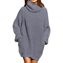 Load image into Gallery viewer, Women's Loose Turtleneck Oversize Long Pullover Sweater Dress