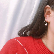 Load image into Gallery viewer, Women's Moon Star Pendant Small Hoop Earrings