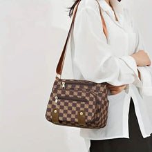 将图片加载到图库查看器,Women's Multi Pocket Plaid Pattern Crossbody Bag