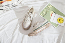 将图片加载到图库查看器,Womens New Spring Fashion Canvas Casual Flats Striped Vulcanize Fashion Style Sneakers Low-Cut Trainers Canvas Flat Sneakers Casual Slip On Canvas Comfortable Design