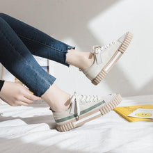 将图片加载到图库查看器,Womens New Spring Fashion Canvas Casual Flats Striped Vulcanize Fashion Style Sneakers Low-Cut Trainers Canvas Flat Sneakers Casual Slip On Canvas Comfortable Design