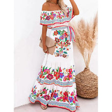 将图片加载到图库查看器,Women's Off Shoulder Print Dress