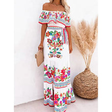 将图片加载到图库查看器,Women's Off Shoulder Print Dress