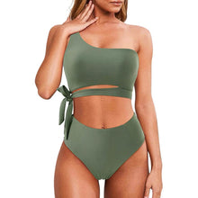 将图片加载到图库查看器,Women's One Shoulder High Waist Bikini