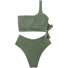 将图片加载到图库查看器,Women's One Shoulder High Waist Bikini