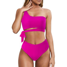 将图片加载到图库查看器,Women's One Shoulder High Waist Bikini