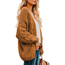 Load image into Gallery viewer, Womens Open Front Long Sleeve Chunky Knit Cardigan Sweaters Loose Outwear Coat