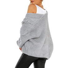 Load image into Gallery viewer, Womens Open Front Long Sleeve Chunky Knit Cardigan Sweaters Loose Outwear Coat