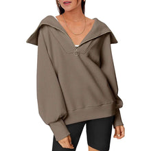 Load image into Gallery viewer, Womens Oversized Half Zip Pullover Sweatshirts Hoodie
