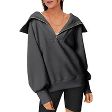 Load image into Gallery viewer, Womens Oversized Half Zip Pullover Sweatshirts Hoodie