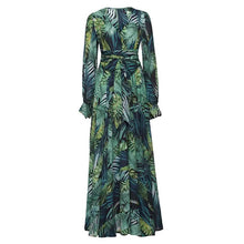 Load image into Gallery viewer, Women's Plus Size A Line Dress Floral V Neck Print Lantern Sleeve