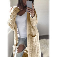 Load image into Gallery viewer, Women's Pocket Knitted Cardigan Sweater
