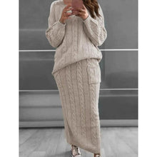 Load image into Gallery viewer, Women's Pocket Knitted Patchwork Solid Casual Long Sleeve Loose Sweater