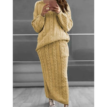 Load image into Gallery viewer, Women's Pocket Knitted Patchwork Solid Casual Long Sleeve Loose Sweater