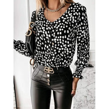 Load image into Gallery viewer, Women's Polka Dot Long Sleeve Casual Shirt