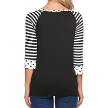 Load image into Gallery viewer, Women's Polka Dots Striped 3/4 Sleeve Top
