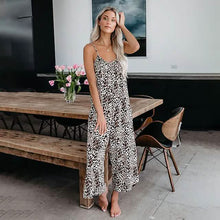 Load image into Gallery viewer, Women's Printed Jumpsuit Wide-Leg Leisure Pants