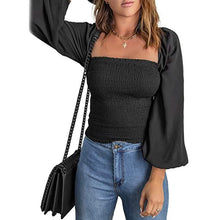 Load image into Gallery viewer, Women's Puff Long Sleeve Square Neck Tops