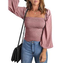 Load image into Gallery viewer, Women's Puff Long Sleeve Square Neck Tops