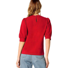 将图片加载到图库查看器,Women's Puff Sleeve Pullover Keyhole Back Blouse