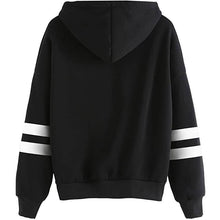 将图片加载到图库查看器,Women's Pullover Fleece Drop Shoulder Striped Hoodie