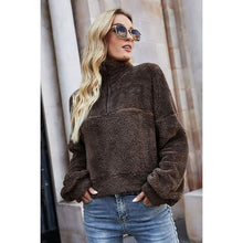Load image into Gallery viewer, Women's Pullover Plain Quarter Zip Sweatshirt