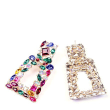 将图片加载到图库查看器,Women's Rhinestone Rectangle Drop Earrings