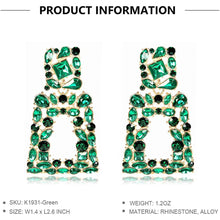 将图片加载到图库查看器,Women's Rhinestone Rectangle Drop Earrings