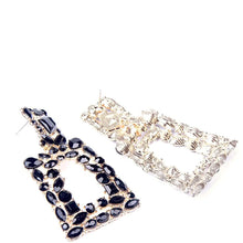 将图片加载到图库查看器,Women's Rhinestone Rectangle Drop Earrings