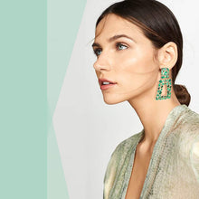 将图片加载到图库查看器,Women's Rhinestone Rectangle Drop Earrings