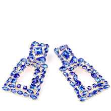 将图片加载到图库查看器,Women's Rhinestone Rectangle Drop Earrings