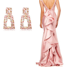 将图片加载到图库查看器,Women's Rhinestone Rectangle Drop Earrings