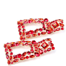 将图片加载到图库查看器,Women's Rhinestone Rectangle Drop Earrings