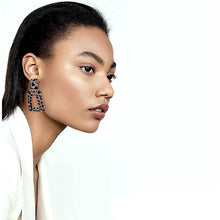 将图片加载到图库查看器,Women's Rhinestone Rectangle Drop Earrings