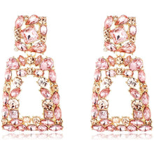 将图片加载到图库查看器,Women's Rhinestone Rectangle Drop Earrings
