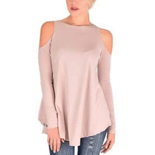 将图片加载到图库查看器,Women's Ribbed Cold-Shoulder Long-Sleeve Top - Assorted Sizes