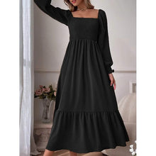 Load image into Gallery viewer, Women's Ruffle Autumn Winter Swing Midi Dress