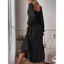 Load image into Gallery viewer, Women's Ruffle Autumn Winter Swing Midi Dress