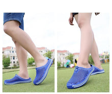 将图片加载到图库查看器,Womens Sandals Summer Fashion Hollow Out Breathable Beach Slippers Flip Flops EVA Massage Slippers Sandals Garden Clogs Shoes Women's Breathable Sandals Water Slippers